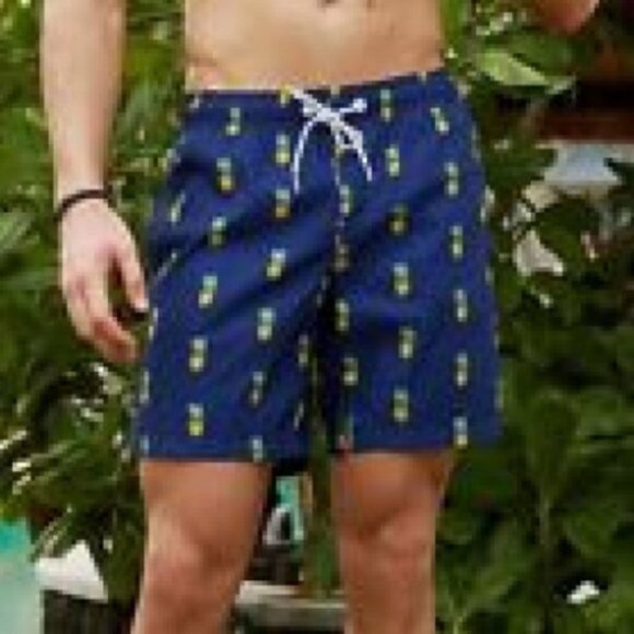 MaaMgic Men's Swim Trunks, Quick Dry Shorts with Mesh Lining Pineapple - Picture 1 of 5